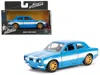 Jada Brian's Ford Escort Light Blue With White Stripes "fast & Furious" Movie 1/32 Diecast Model Car By J