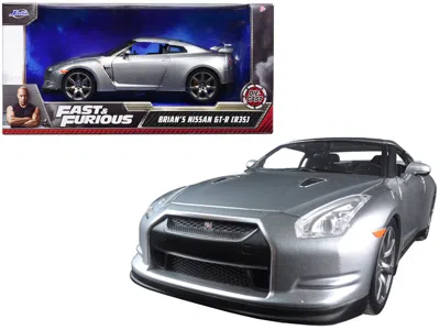 Jada Brian's Nissan Gt-r (r35) Silver "fast & Furious" Movie 1/24 Diecast Model Car By
