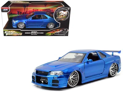 Jada Brian's Nissan Gtr Skyline R34 Rhd (right Hand Drive) Blue 25th Anniversary "fast & Furious" Movie 1