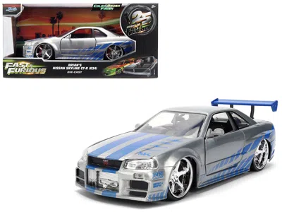 Jada Brian's Nissan Skyline Gt-r (r34) Rhd (right Hand Drive) Brush Finish "2 Fast 2 Furious" (2003) Movi
