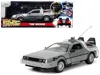 Jada Delorean Brushed Metal Time Machine With Lights "back To The Future" (1985) Movie "hollywood Rides"