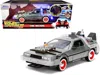Jada Delorean Brushed Metal Time Machine With Lights "back To The Future Part Iii" (1990) Movie "hollywoo