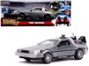 Jada Delorean Brushed Metal Time Machine With Lights (flying Version) "back To The Future Part Ii" (1989)