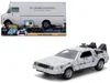 Jada Dmc Delorean Time Machine Brushed Metal (frost Version) "back To The Future" (1985) Movie "40th Anni In White