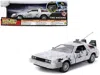 Jada Dmc Delorean Time Machine Brushed Metal (frost Version) With Lights "back To The Future" (1985) Movi In Gray