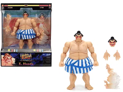 Jada E. Honda 6.5" Moveable Figure With Accessories And Alternate Head And Hands "ultra Street Fighter Ii