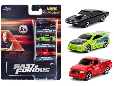 Jada Fast & Furious 3 Piece Set "nano Hollywood Rides" Diecast Model Cars By  In Multi