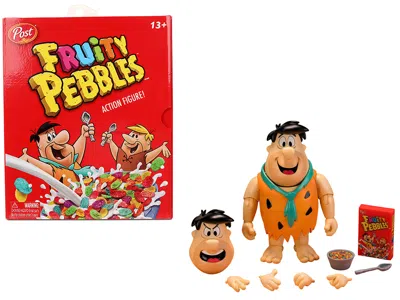 Jada Fred Flintstone 6" Moveable Figure With Accessories And Alternate Head And Hands "the Flintstones - 