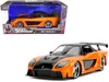 Jada Han's Mazda Rx-7 Rhd (right Hand Drive) Orange And Black "fast & Furious" Movie 1/24 Diecast Model C