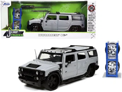 Jada Hummer H2 Gray With Extra Wheels "just Trucks" Series 1/24 Diecast Model Car By