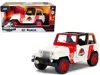 Jada Jeep Wrangler #18 "jurassic Park" Red And Beige "jurassic World" 1/32 Diecast Model Car By