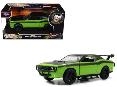 Jada Letty's Dodge Challenger Srt8 Green With Matt Black Top And Hood And Black Stripes "furious 7" (2015