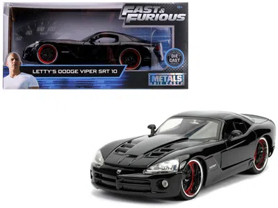 Jada Letty's Dodge Viper Srt 10 Black "fast & Furious" Movie 1/24 Diecast Model Car By
