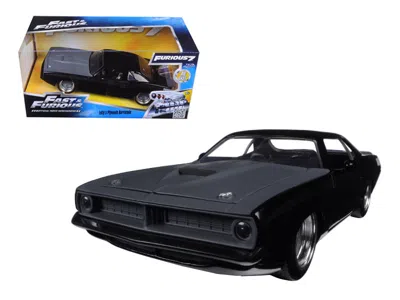 Jada Letty's Plymouth Barracuda Matt Black "fast & Furious 7" Movie 1/24 Diecast Model Car By