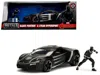 Jada Lykan Hypersport Black With Black Panther Diecast Figurine "avengers" "marvel" Series 1/24 Diecast M
