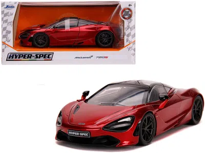Jada Mclaren 720s Rhd (right Hand Drive) Candy Red With Black Top "hyper-spec" Series 1/24 Diecast Model