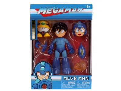 Jada Mega Man 4.5" Moveable Figure (deluxe Version) With Accessories And Alternate Head And Hands "mega M In Multi