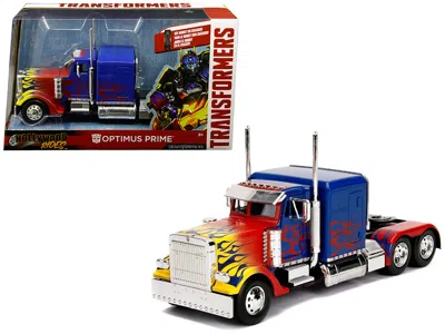 Jada Optimus Prime Truck With Robot On Chassis From "transformers" Movie "hollywood Rides" Series Diecast