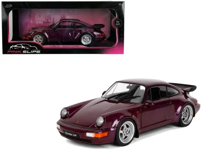 Jada Porsche 911 3.6 Turbo Purple Metallic "pink Slips" Series 1/18 Diecast Model Car By  In Brown