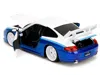 Jada Porsche 911 Gt3 Rs (996) #845 White And Blue Metallic "toyo Tires" "hyper-spec" Series 1/24 Diecast