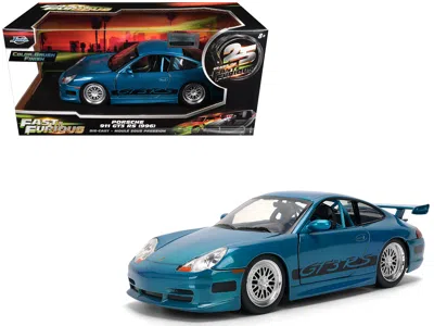 Jada Porsche 911 Gt3 Rs (996) Blue Color Brush Finish "fast Five" (2011) Movie "25 Years Of Fast & Furiou