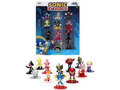 Jada Set Of 12 Diecast Figures "sonic The Hedgehog" Video Games "nano Metalfigs" Series Diecast Models By In Multi