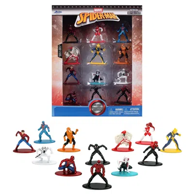 Jada Set Of 12 Diecast Figures "spider-man" Franchise "nano Metalfigs" Series Diecast Models By  In Multi