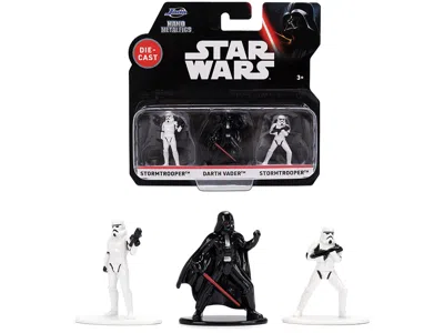 Jada Set Of 3 Diecast Figures "star Wars" Movie Franchise "nano Metalfigs" Series Diecast Models By  In Black