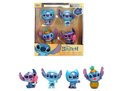 Jada Set Of 4 Diecast Figures "disney's Stitch" Wave #3 "metalfigs" Series Diecast Models By