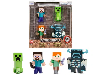Jada Set Of 4 Diecast Figures "minecraft" Video Game "metalfigs" Series Diecast Models By  In Multi