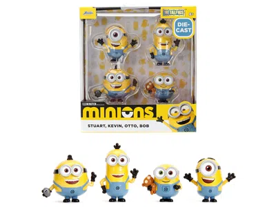 Jada Set Of 4 Diecast Figures "minions" (2015) Movie "metalfigs" Series Diecast Models By  In Yellow