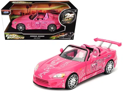 Jada Suki's 2001 Honda S2000 Convertible Pink With Graphics "25 Years Of Fast & Furious" "2 Fast 2 Furiou