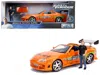 Jada Toyota Supra Orange Metallic With Brian Diecast Figurine "fast & Furious" Movie 1/24 Diecast Model C