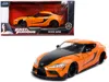 Jada Toyota Supra Orange With Black Stripes "fast & Furious 9 F9" (2021) Movie 1/24 Diecast Model Car By