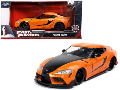 Jada Toyota Supra Orange With Black Stripes "fast & Furious 9 F9" (2021) Movie 1/24 Diecast Model Car By