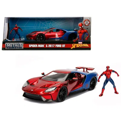 Jada Toys 1-24 2017 Ford Gt With Spider Man Diecast Figure Marvel Series Model Car In Multi