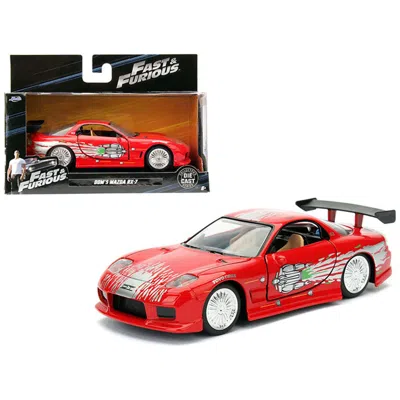 Jada Toys 1 Isto 32 Doms Mazda Rx-7 Fast & Furious Movie Diecast Model Car Red