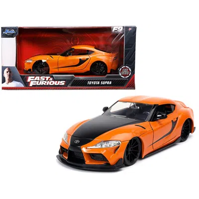 Jada Toys Jada 1-24 Diecast Model Car For Toyota Supra Orange With Black Stripes Fast & Furious 9 F9 2021 Movi