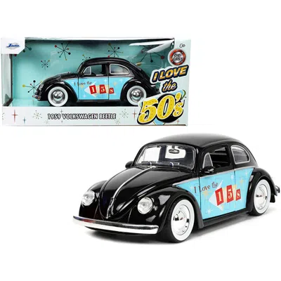 Jada Toys Jada 1-24 Diecast Series 1959 Volkswagen Beetle Model Car With I Love The 50s Graphics, Black