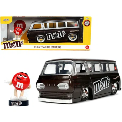 Jada Toys Jada 1-24 Scale 1965 Ford Econoline Bus Brown Metallic & Silver With Red M & Ms Hollywood Rides Seri