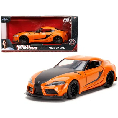 Jada Toys Jada 1-32 Diecast Model Car For Toyota Gr Supra Orange With Black Stripes Fast & Furious 9 F9 2021 M