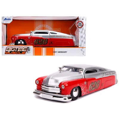 Jada Toys Jada 1951 Mercury Silver & Red No.626 Holley Bomber Bros Special Bigtime Muscle 1 By 24 Diecast Mode