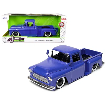 Jada Toys Jada 1955 Chevrolet Stepside Pickup Truck Matt Blue Just Trucks Series 1-24 Diecast Model Car