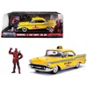 Jada Toys Jada 1957 Chevrolet Bel Air Taxi Yellow With Deadpool Diecast Figure Marvel Series 1-24 Diecast Mode
