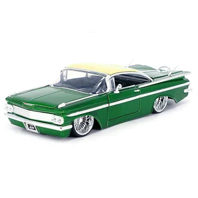 Jada Toys Jada 1959 Chevrolet Impala Lowrider Green Metallic With Cream Top & Dub Wire Wheels Street Low Serie