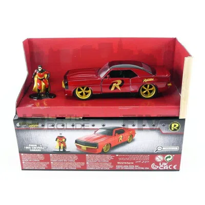 Jada Toys Jada 1969 Chevrolet Camaro Dark Red Metallic With Black Top & Robin Diecast Figure Batman Hollywood