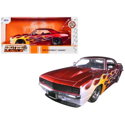 Jada Toys Jada 1969 Chevrolet Camaro Red With Flames 1 By 24 Diecast Model Car