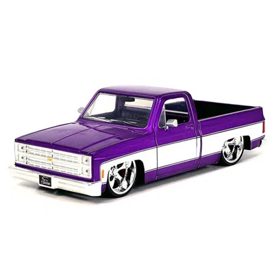Jada Toys Jada 1985 Chevrolet C-10 Pickup Truck Purple Metallic & White With Cartelli Wheels Just Trucks Serie
