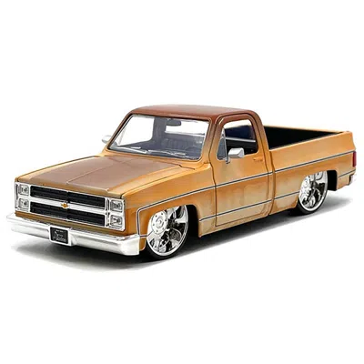 Jada Toys Jada 1985 Chevrolet C-10 Pickup Truck Yellow With Brown Top Rusted & Jd3 Wheels Just Trucks Series 1