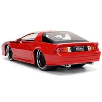 Jada Toys Jada 1985 Chevrolet Camaro Stripes Bigtime Muscle Series 1 By 24 Scale Diecast Model Car, Red With B